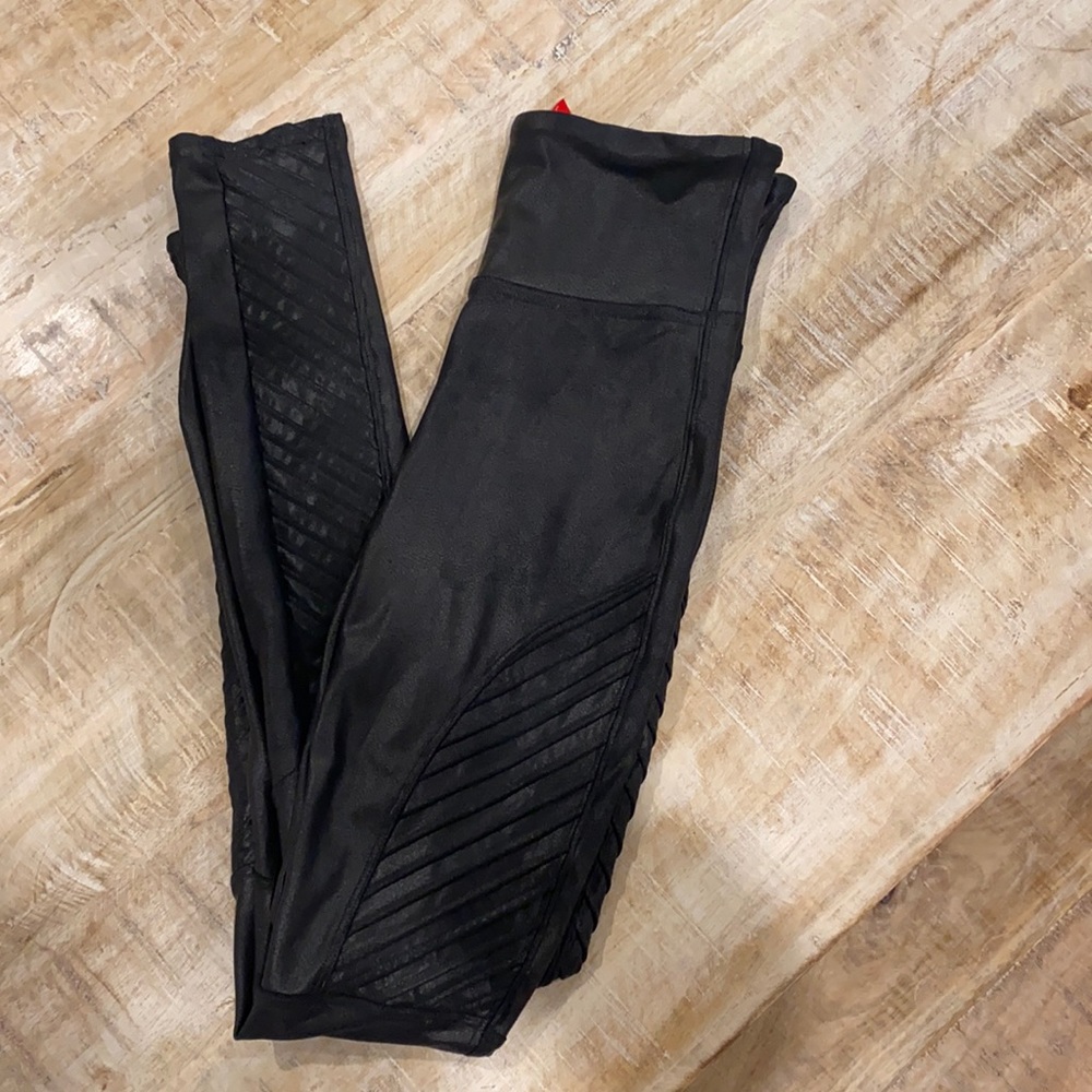 Spanx faux motto leather leggings